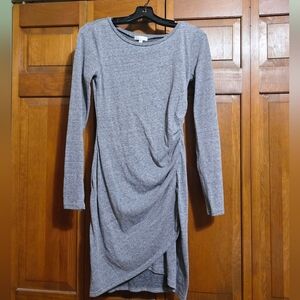 Leith Heather Gray Long Sleeve Dress
